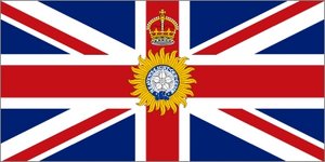 The Indian Flag as it was under British rule. Note the crown and below it what was called the Star of India.